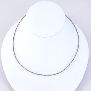 Vintage Italy Sterling Silver 925 1.6mm Diamond Cut Snake Chain Necklace 18”